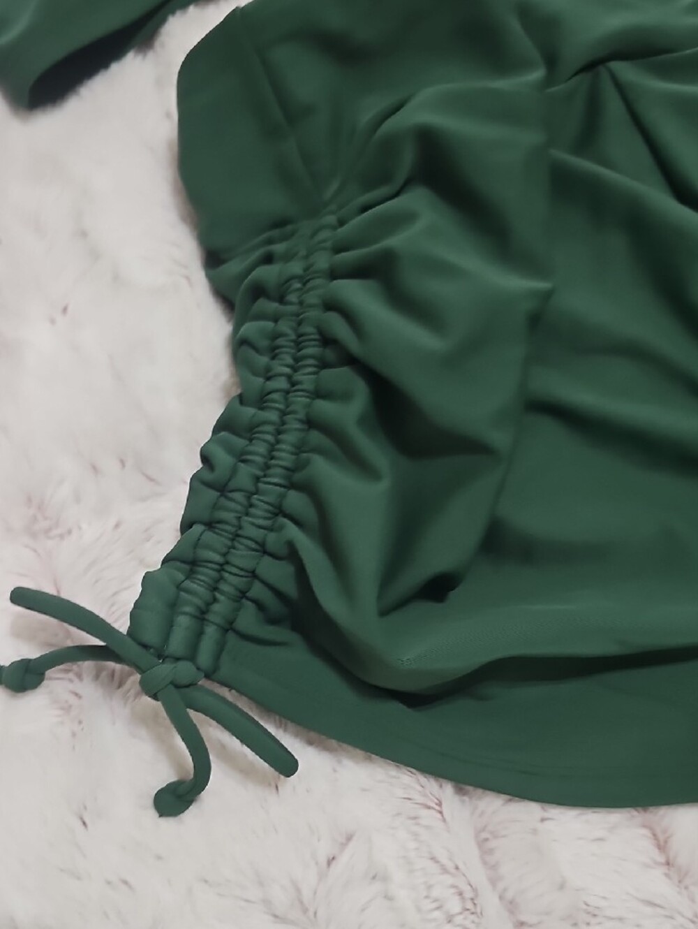 ECO BEACH Ruched Forest Green Two-Piece Swim Set, New never worn - Picture 6 of 10